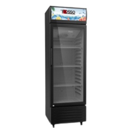 Vitrine réfrigérée 1 porte 300L noir - DEROSSO - DRK-VIT1P300