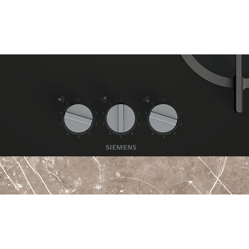 Plaque de cuisson à gaz iQ500 3 feux 60 cm Verre noir - SIEMENS - EP6A6CI10