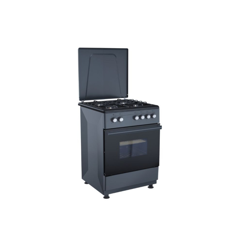 Cuisinière mixte 4 foyers à gaz avec Four électrique 64L Noir - MERLIN- M-6060CGFE-B