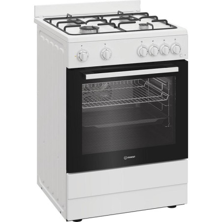 Cuisinière mixte 4 foyers à gaz avec Four électrique 72L Blanc - INDESIT - I6G5KCW