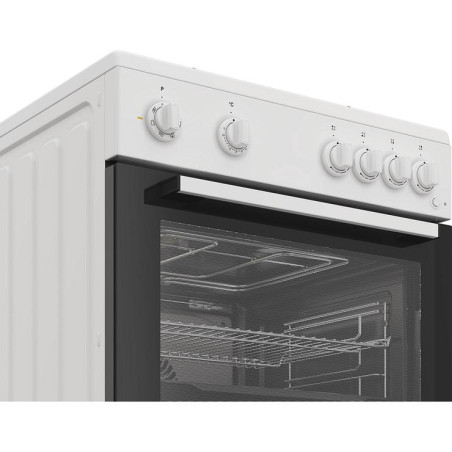 Cuisinière mixte 4 foyers à gaz avec Four électrique 72L Blanc - INDESIT - I6G5KCW