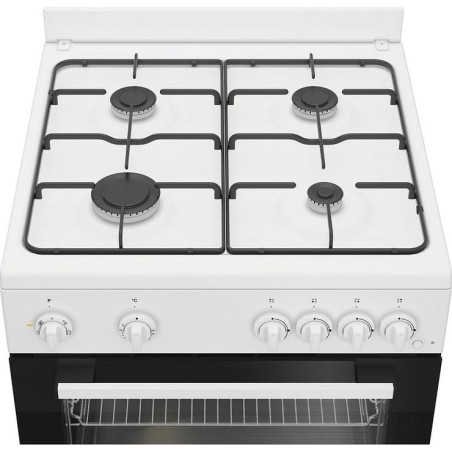 Cuisinière mixte 4 foyers à gaz avec Four électrique 72L Blanc - INDESIT - I6G5KCW