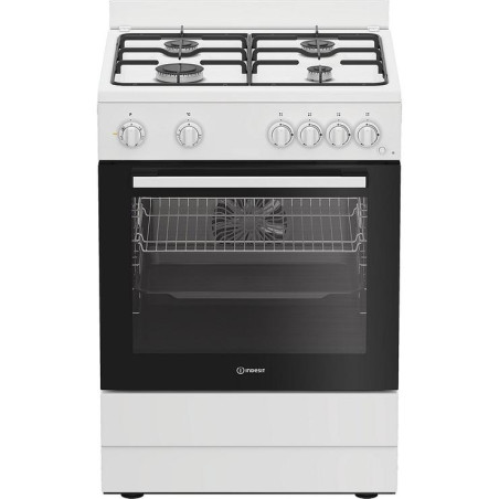 Cuisinière mixte 4 foyers à gaz avec Four électrique 72L Blanc - INDESIT - I6G5KCW