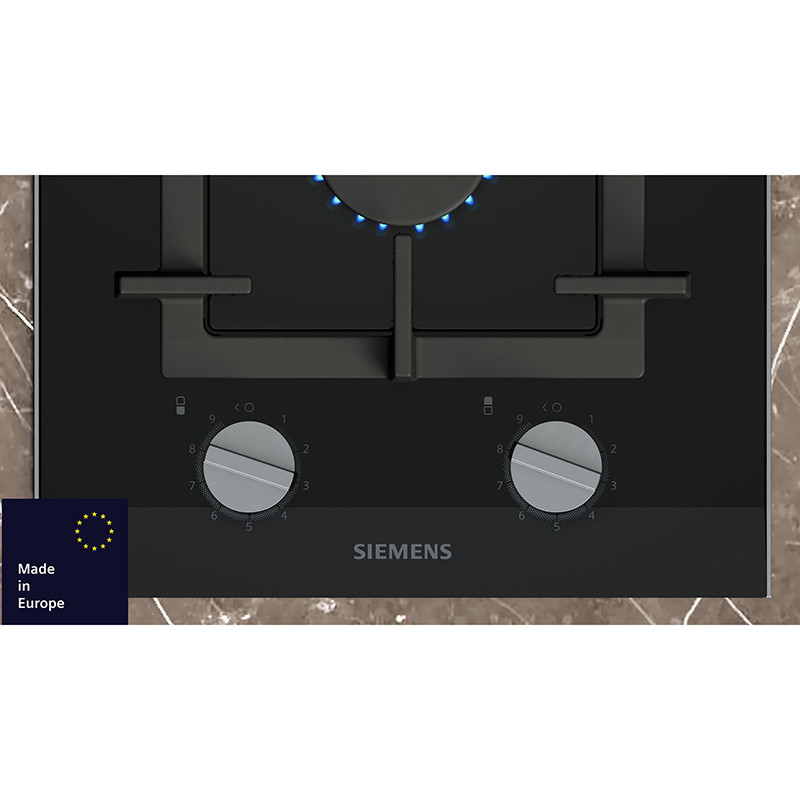 Plaque de cuisson à gaz iQ700 stepFlame 30 cm Noir - SIEMENS - ER3A6BI40