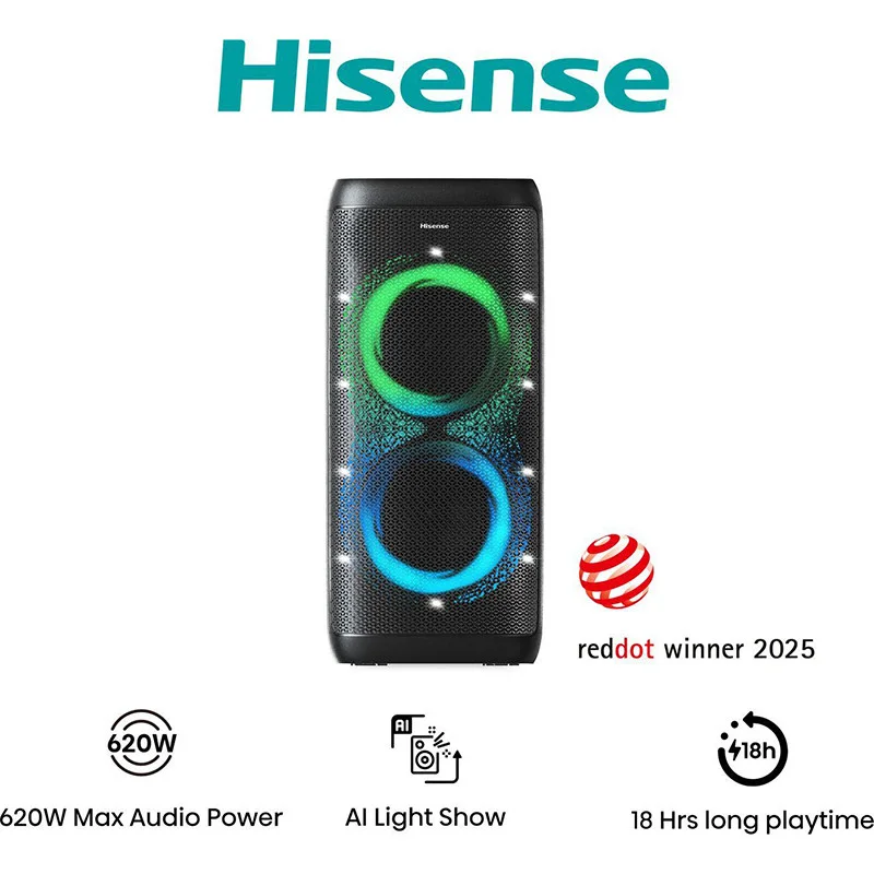Enceinte de soirée Bluetooth Autonomie 18h 620W Noir - HISENSE - PARTY-THUNDER
