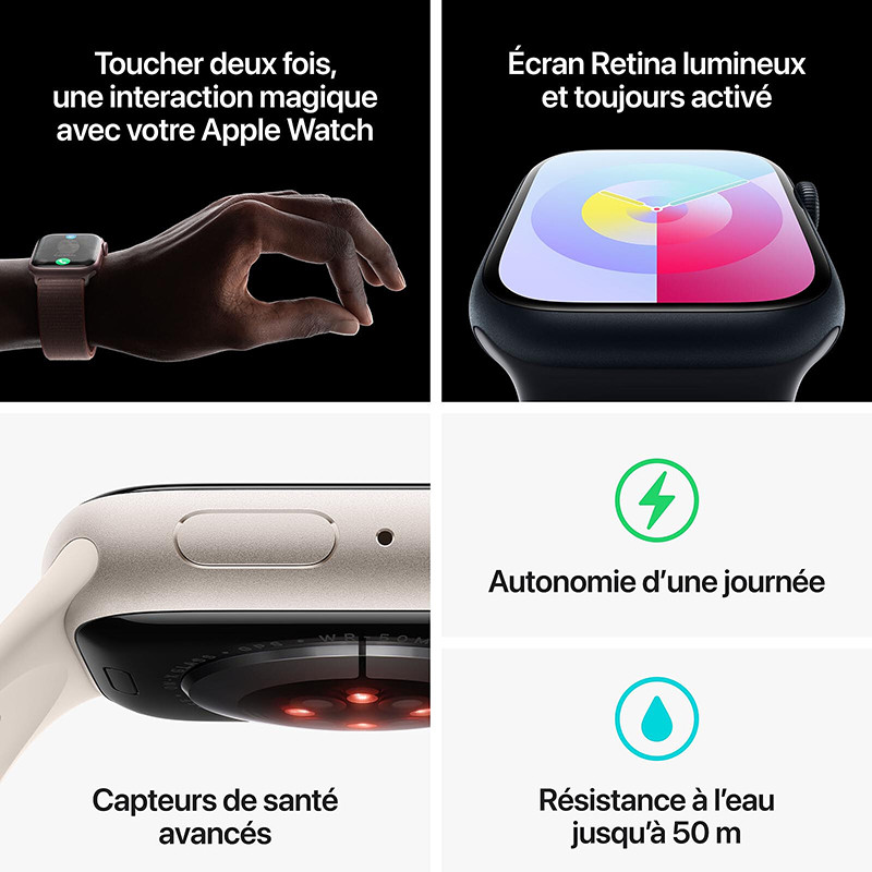 Montre connectée Watch Series 9 Aluminium 45 mm Rouge - APPLE - MRXJ3QF/A