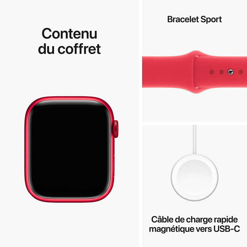 Montre connectée Watch Series 9 Aluminium 45 mm Rouge - APPLE - MRXJ3QF/A