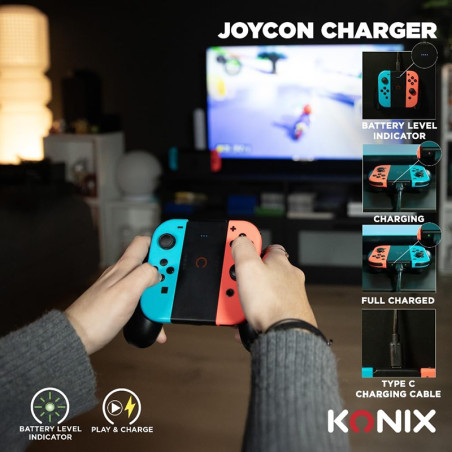 Support de recharge Joy-Con pour Nintendo Switch Noir - KONIX - 61889000068