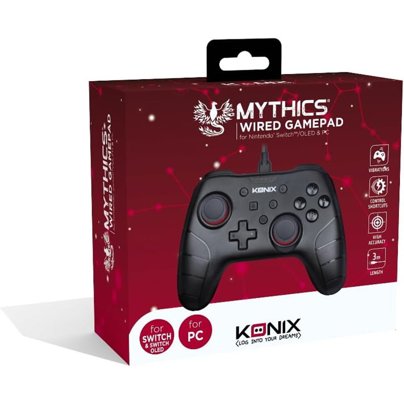 Manette filaire Mythics ergonomique câble 3m Noir - KONIX - 61881123879