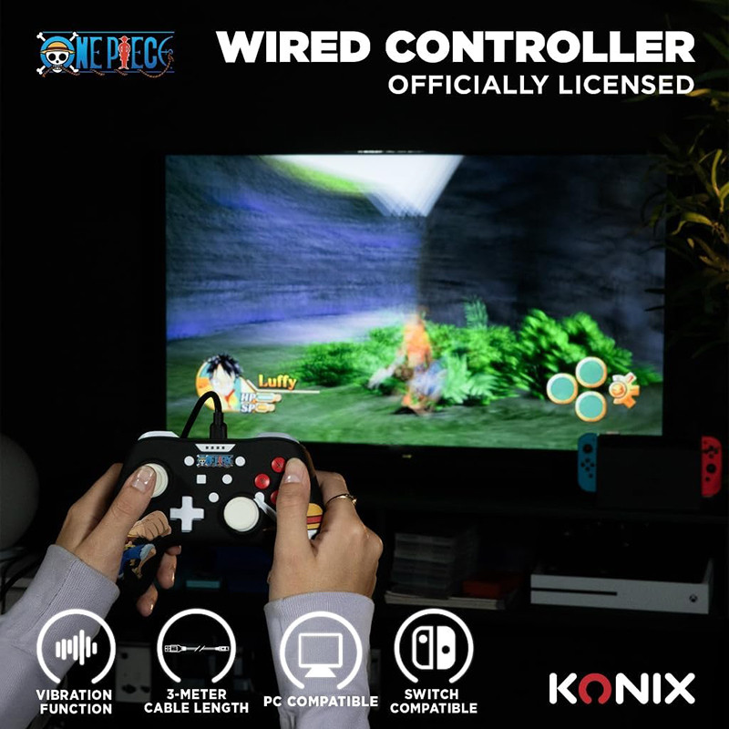 Manette filaire Édition One Piece pour Switch/PC Noir - KONIX - 82521120667