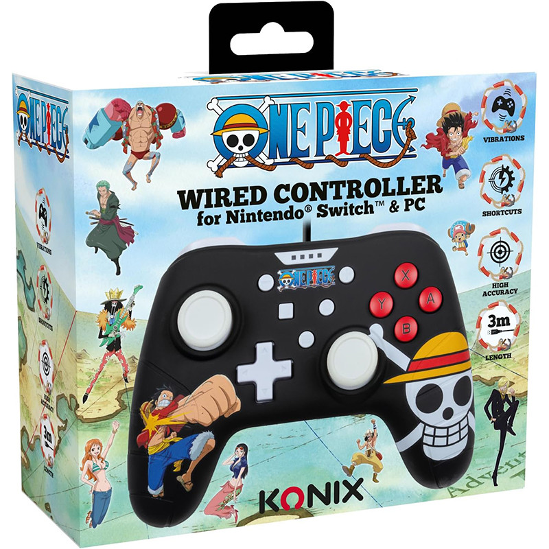 Manette filaire Édition One Piece pour Switch/PC Noir - KONIX - 82521120667