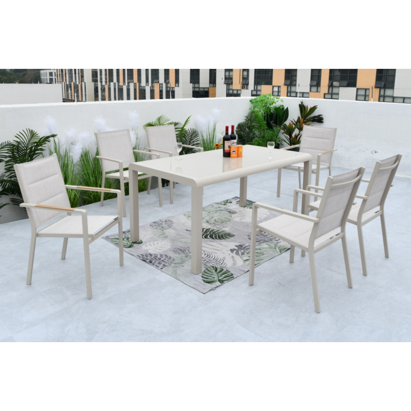 Ensemble table rectangle + 6 chaises