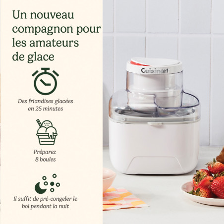 Sorbetière Solo Coops 12W 0,475L blanc - CUISINART - ICEM10E
