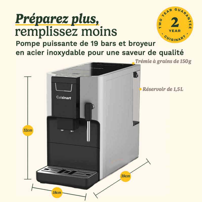 Machine à café entièrement automatique avec broyeur - CUISINART - EM550E