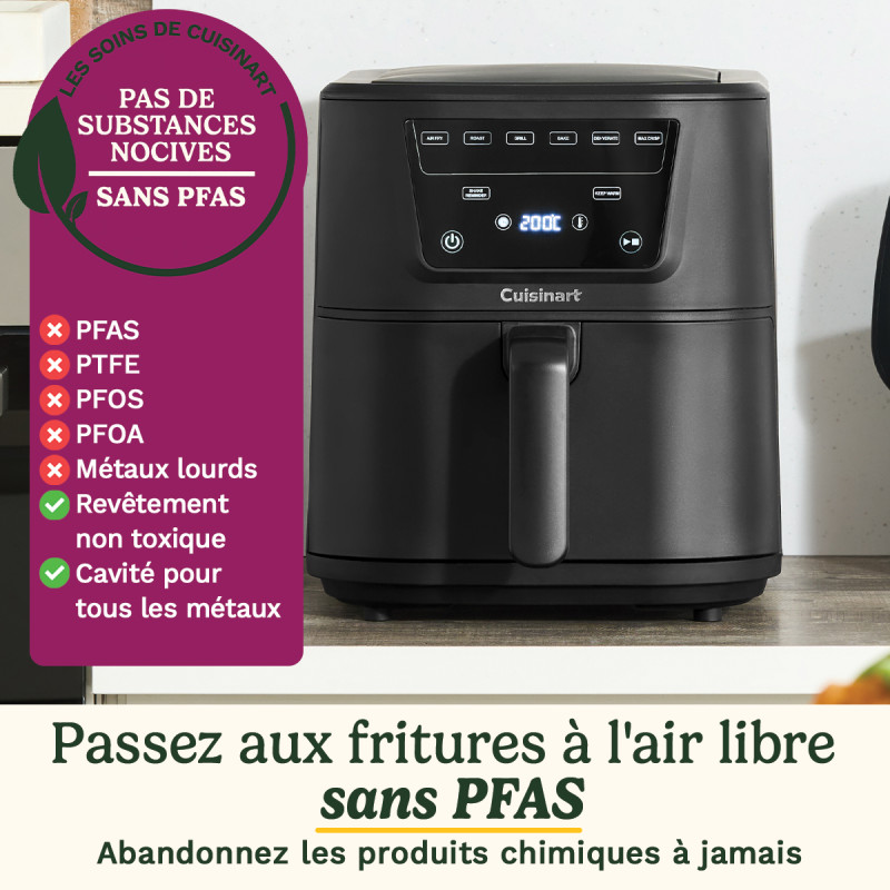 Friteuse sans huile à air chaud Compact Max 7,6L 2000W noir - CUISINART - AFS8OBLE