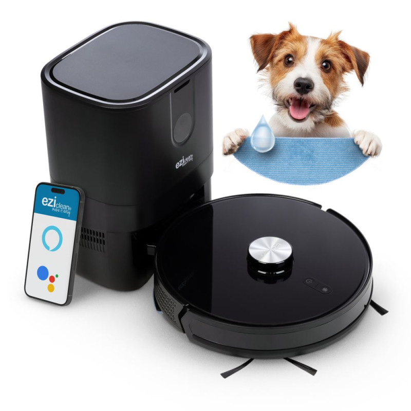 Aspirateur robot laveur Eziclean avec base aspirante 40 W Noir - EZICLEAN - I-BOT Z7 SMART