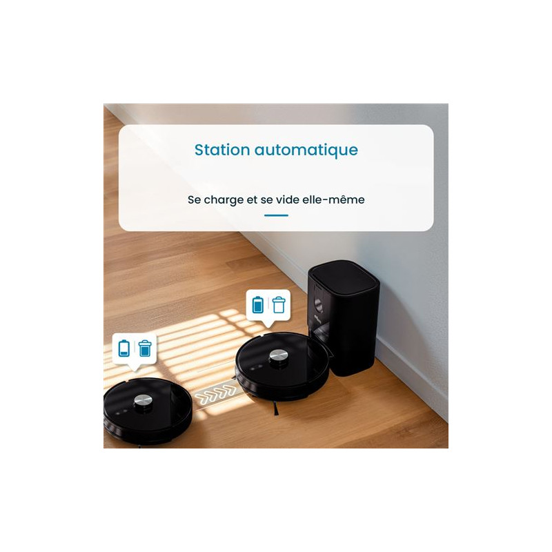 Aspirateur robot laveur Eziclean avec base aspirante 40 W Noir - EZICLEAN - I-BOT Z7 SMART