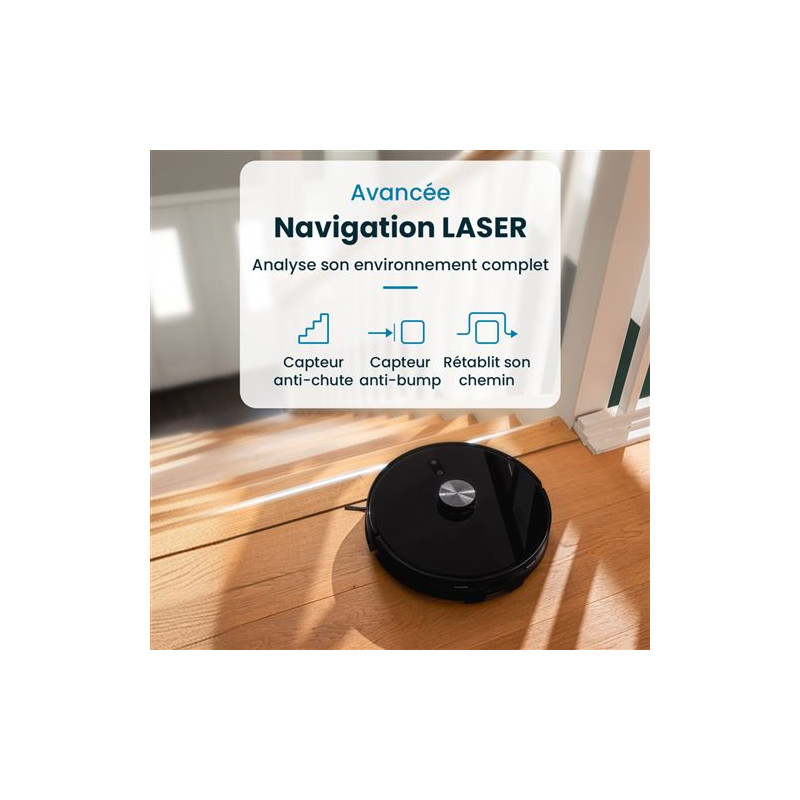 Aspirateur robot laveur Eziclean avec base aspirante 40 W Noir - EZICLEAN - I-BOT Z7 SMART