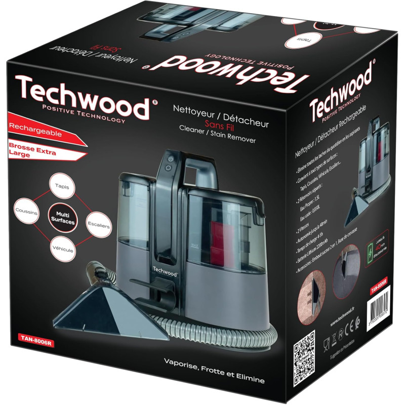 Nettoyeur détacheur sans fil gris - TECHWOOD - ASPITAN8006RTECH