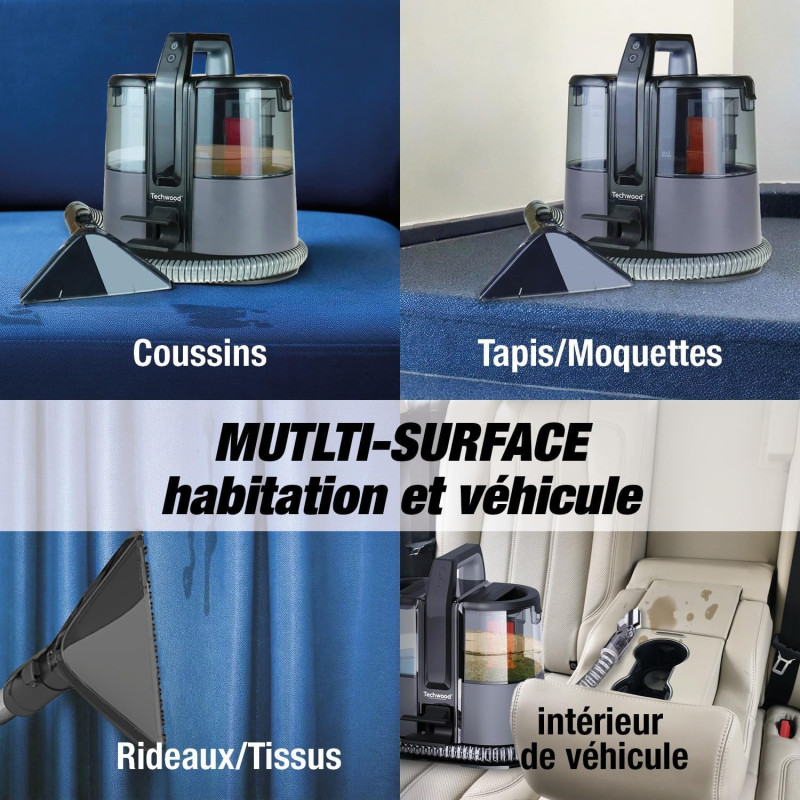 Nettoyeur détacheur sans fil gris - TECHWOOD - ASPITAN8006RTECH