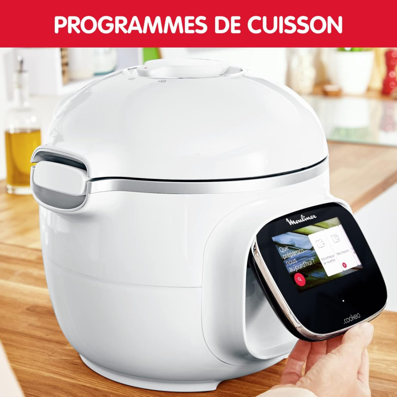 Multicuiseur intelligent Cookeo Touch 6L 1600W blanc - MOULINEX - CE901100