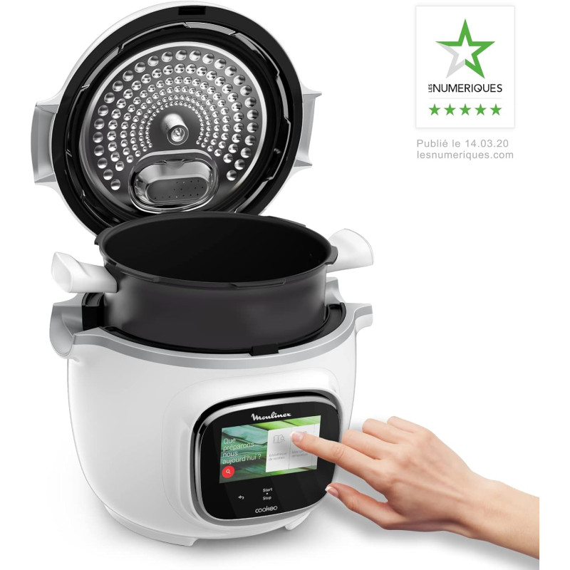 Multicuiseur intelligent Cookeo Touch 6L 1600W blanc - MOULINEX - CE901100
