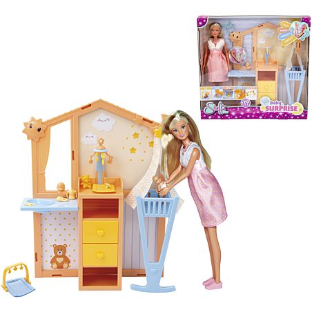 Poupée Steffi Love Bébé Surprise 15 accessoires -  SMOBY - Dès 3 ans