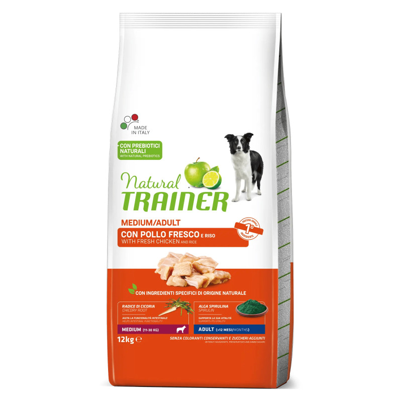 Croquettes Chien Adulte Poulet 12kg - NATURAL TRAINER