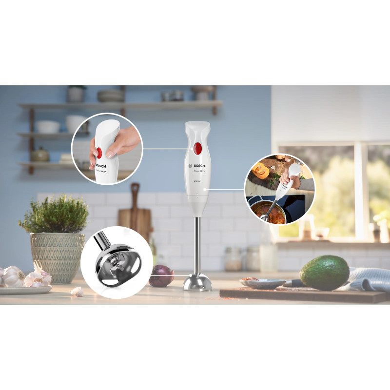 Mixeur plongeant CleverMixx 400W blanc - BOSCH - MSM24100