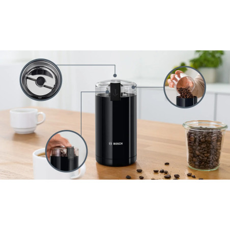 Moulin à café 180W noir - BOSCH- TSM6A013B