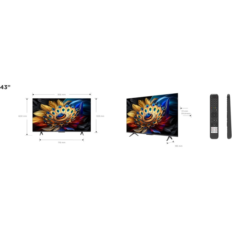 TV - QLED - TCL - 109cm - 4K - 60Hz - Smart TV - 43QLED780K