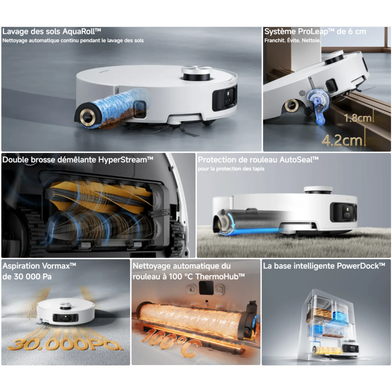 Aspirateur robot aqua 10 roller blanc - DREAME - AQUA10ROLLERWH