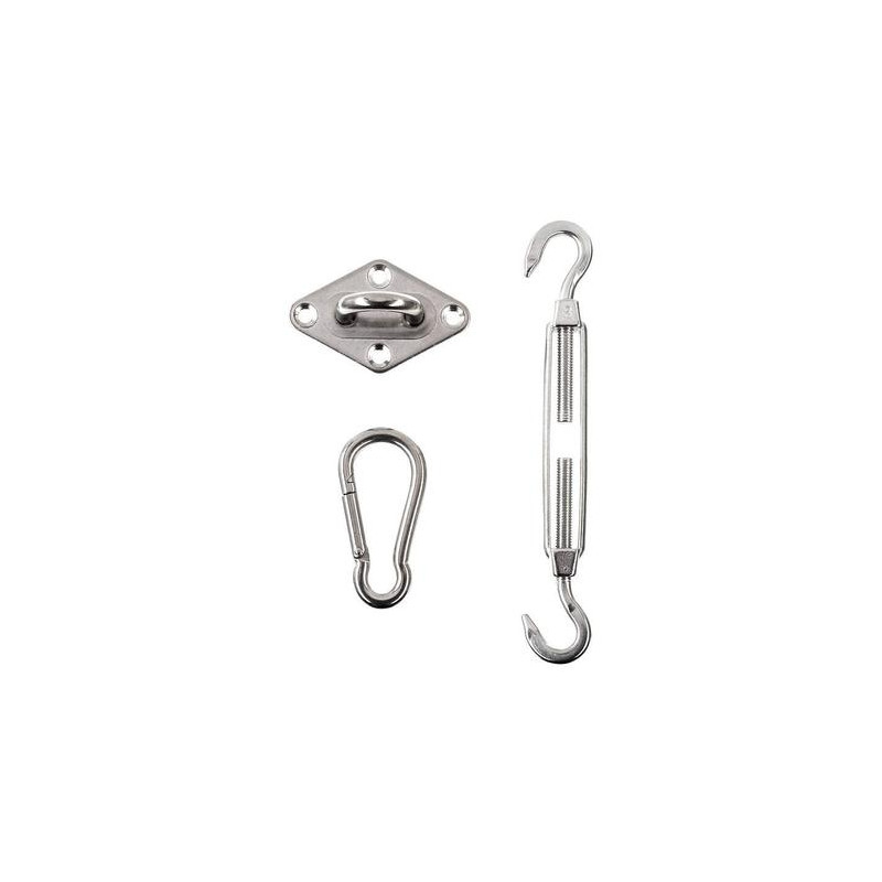 Kit de fixation pour voile d'ombrage 3 pièces Gris - HESPERIDE