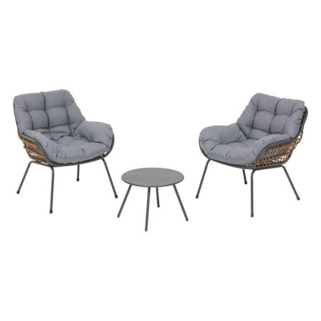 Salon de jardin duo Paopao 2 places Gris graphite - HESPERIDE
