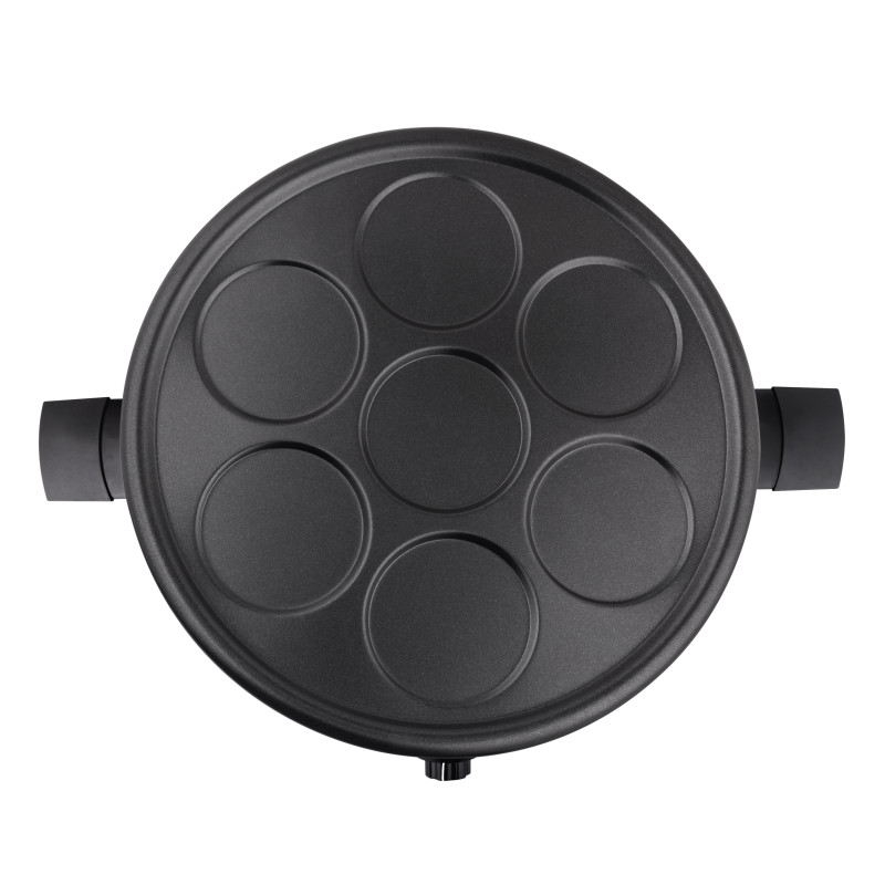 Crêpière électrique 2 plaques amovibles 1350W noir/rouge - BRANDT - CR1350