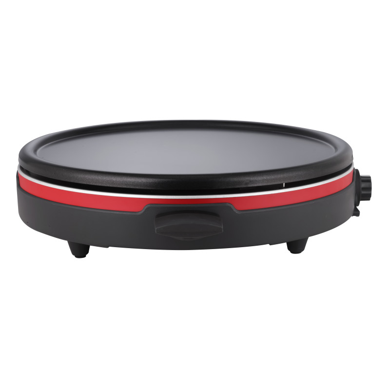 Crêpière électrique 2 plaques amovibles 1350W noir/rouge - BRANDT - CR1350