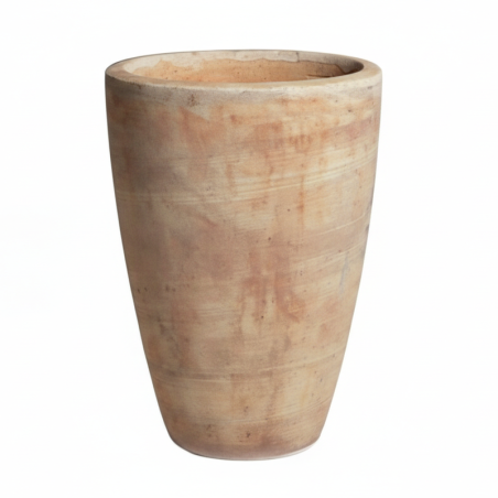 Pot de fleurs Egg Slim en terre cuite blanchie D23 x H31 cm - MEGA COLLECTIONS