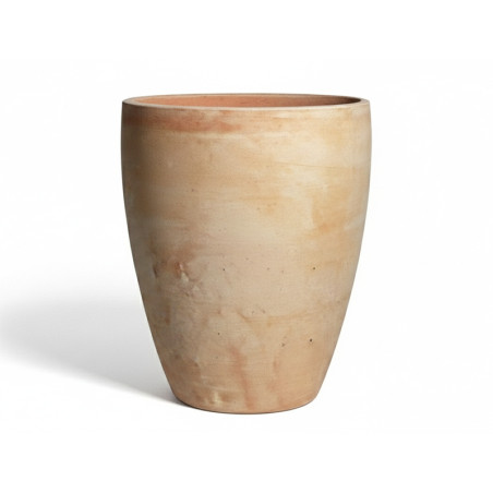Pot de fleurs Egg Slim en terre cuite blanchie D43 x H50 cm - MEGA COLLECTIONS