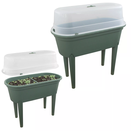 Table de culture avec serre de jardinage 77x38x84 cm Verte - PROGARDEN