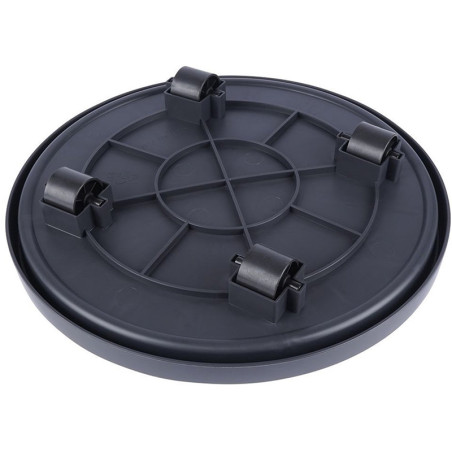Chariot pour pot de fleurs rond D35 cm Gris foncé - PROGARDEN