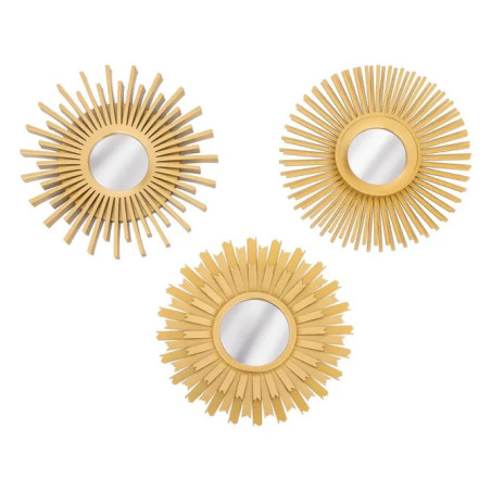 Set de 3 miroirs muraux Amed D25cm Doré - ATMOSPHERA