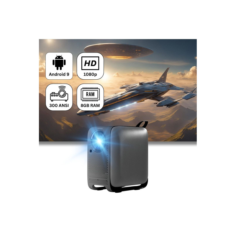 Vidéoprojecteur portable Solar 1280x720p 300 ANSI Noir - LENSO - AR01857