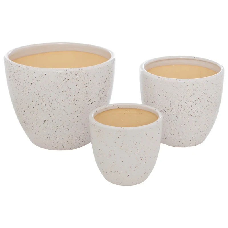 Set de 3 pots Vena en céramique émaillée D30cm Assortis - ATMOSPHERA