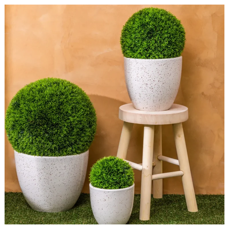 Set de 3 pots Vena en céramique émaillée D30cm Assortis - ATMOSPHERA