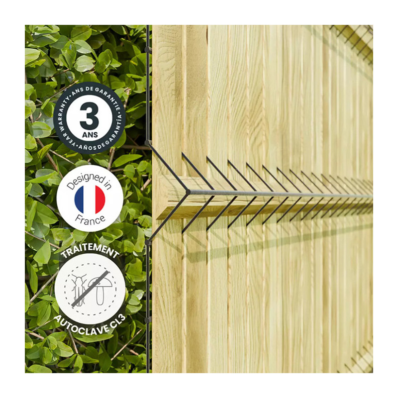 Kit de lames d'occultation en bois Okulto H193 cm Ep. 8 mm - CERLAND