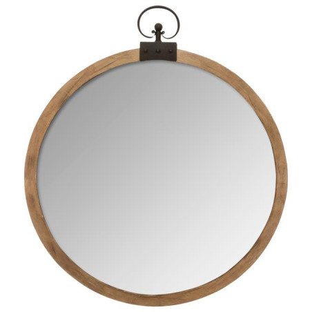 Miroir gousset en bois Kiliane D74cm Naturel - ATMOSPHERA