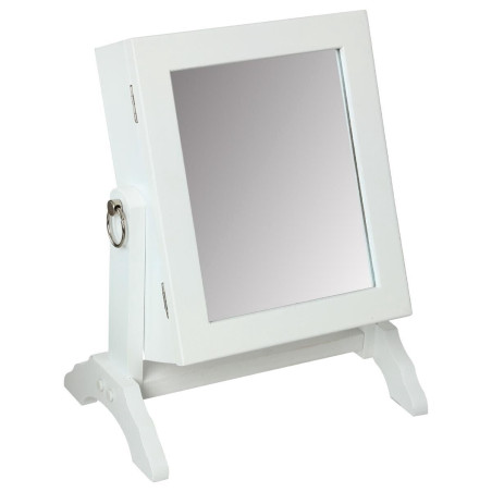 Armoire à bijoux Kristin avec miroir H28cm Blanc - ATMOSPHERA
