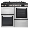 Cuisinière 7 brûleurs à gaz + 3 fours électrique Inox - DEROSSO - DR-1007G3FE-I