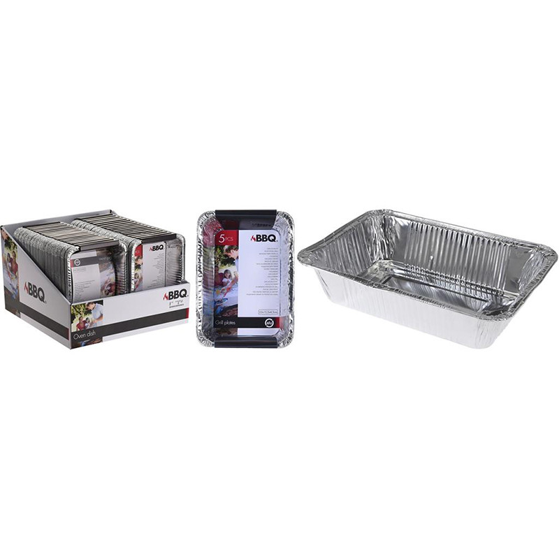 Set de 4 barquettes en aluminium 22x15,5x4,5 cm – BBQ