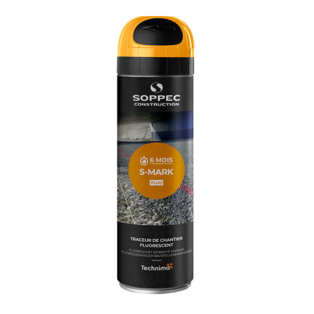 Traceur de chantier fluorescent S Mark 500ml Orange - SOPPEC